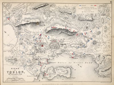 Map of the Siege of Toulon, published by William Blackwood and Sons, Edinburgh and London, 1848 by Alexander Keith Johnston